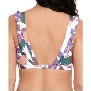 Floral Ruffle Bikini Top