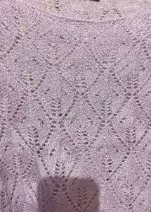 Cropped Lace Knit Sweater