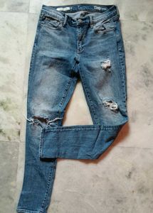 Women's Ripped Blue Jeans