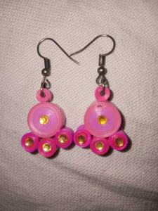 Handmade Pink Quilled Earrings