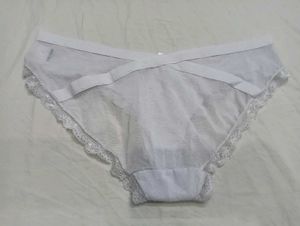 Lace Trim💙 White Briefs