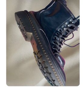 Black Leather Lace-Up &amp; Zip Boots