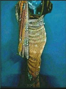 orange formal saree
