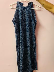 Boho Blue Paisley Print Sleeveless Dress