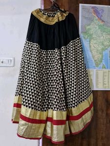 Golden border Black lehnga
