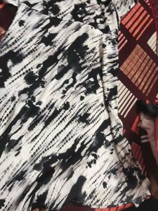 Stylish Black &amp; White Tie-Dye Tunic frock