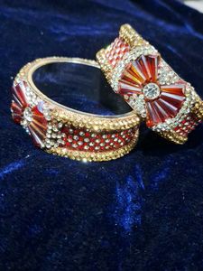 Red & Gold Embellished Bangles