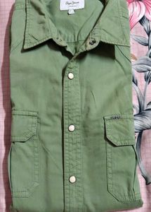 Men's Olive Green Western Shirt