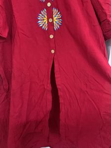 Red Kurta, Size-L,M, Excellent Condition., Cotton
