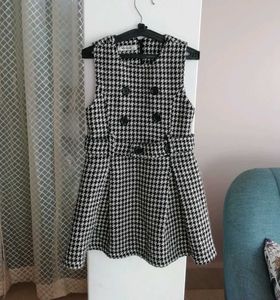Chic Houndstooth Dress for Girls