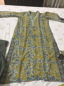 Floral Print Kurta Set with Dupatta