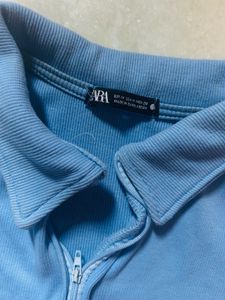 Zara Blue Polo Top
