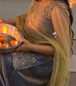 Elegant Grey Palazzo Suit