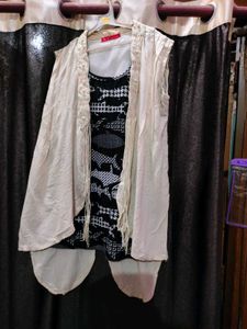 Sleeveless Fish Print Top with Vest