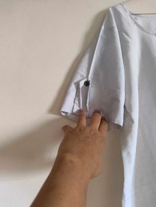 White Cotton Kurta with Floral Print