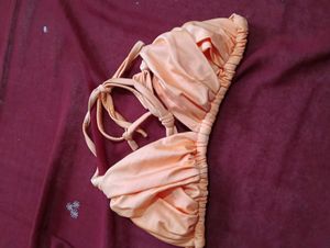 Coral Ruched Bikini Top