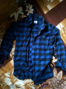 Lacoste Blue & Black Checkered Shirt