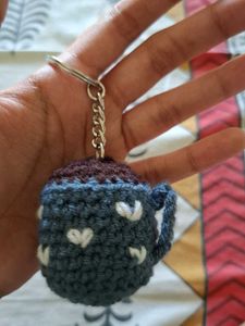 Crochet Hot Cocoa Mug Keychain