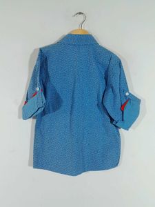 Blue Printed Shirt For Boy's