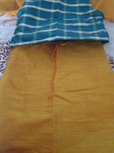 yellow Kurta Set with Green Dupatta