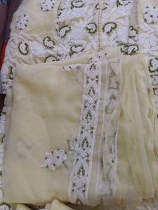 Very Beautiful LUCKNOWI EMBROIDERY Kurta Salwar And DUPATTA SET
