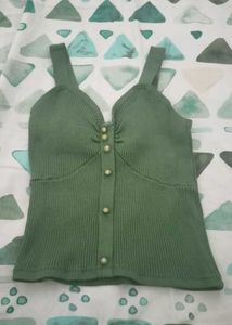 Ribbed Button-Up Tank Top