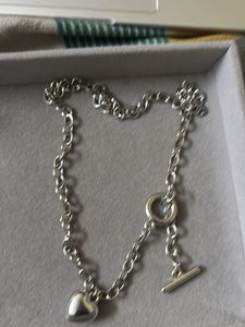 Chic Silver Chain Necklace with Heart Charm