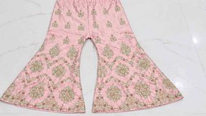Elegant Mint Green Kurta Set with Pink Palazzo