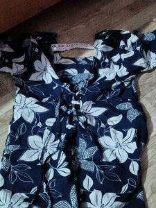 back design corset Stylish Navy Floral Kurti