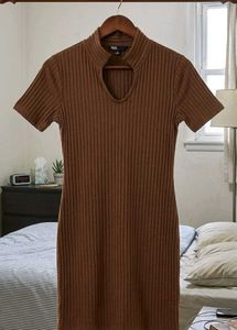 Brown bodycon dress