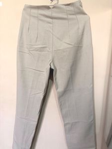 Beige High-Waisted Trousers