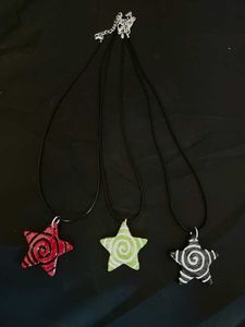 Y2K Spiral Star Pendant + Earrings Set