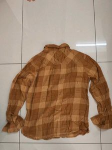 Decathlon Forclaz Brown Plaid Long Sleeve Shirt