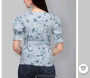Light Blue Floral Puff Sleeve Top🤩💙