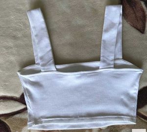 White Ribbed shiny h&amp;m Crop Top