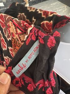 Boho Embroidered Black &amp; Red Dress