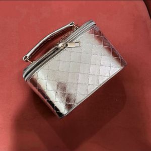 Chic Silver Quilted Box/Vanity Bag