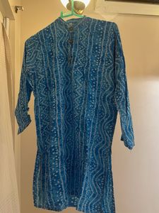 Blue Bandhani Print Kurta