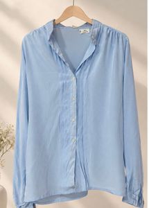 Light Blue Button-Up Blouse