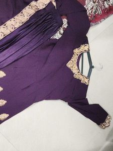 Embroidered Purple Ethnic three piece set ✨