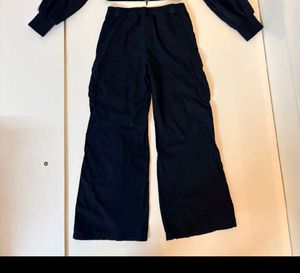 H&amp;M Black Wide Leg Cargo Pants