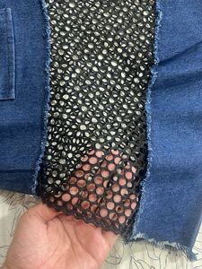 Unique Denim &amp; Print Button-Up Shirt
