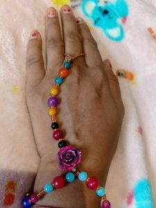 Boho Beaded Foot Jewelry with Rose Charm