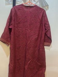 Maroon Print Kurta