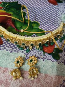Green &amp; Gold Jewelry Set new traditional jewellery