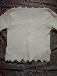 Chic Cream Bow Detail Button-Up Top