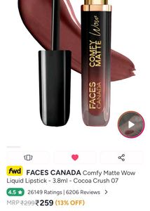 Faces Canada Comfy Matte Lipstick🩷❤️( Long lastin