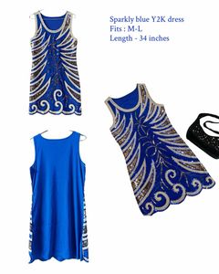 Sparkling Royal Blue Sequin Y2K Dress