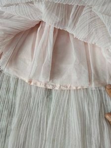 Light Pink Pleated Tulle Skirt