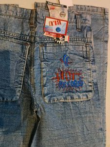 Cross-Hatch Texture &amp;"Hot Records" Back Embroidery